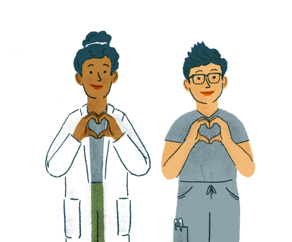 Two people holding their hands in the shape of a heart