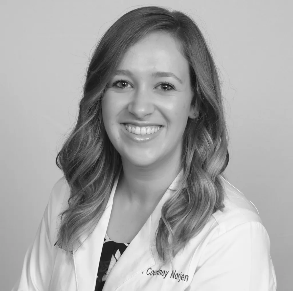 Black and White headshot of IndeVets Employee Courtney