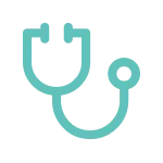 Line art illustration of a stethoscope