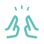 Line art illustration of two hands high fiving